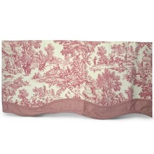 2 Red and Cream Country Life Single Valances